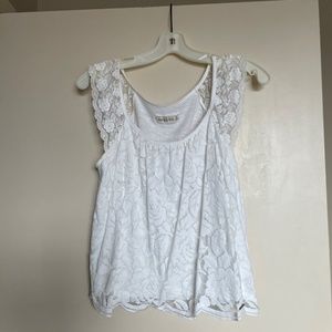 Abercrombie & Fitch white floral tank